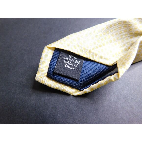 Michael Kors Men's Yellow Cream Neck Tie Silk Size 57 x 3 Micro Pattern - Picture 4 of 7